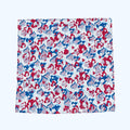 Red white and blue floral bandana front view on white surface